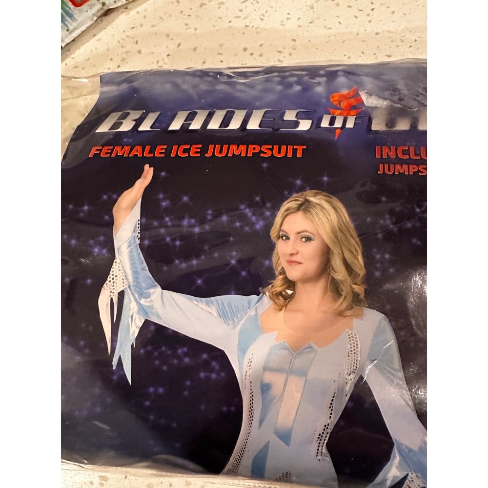 Blades of Glory Female Ice Jumpsuit Costume Fun.com Blue Silver Large Halloween
